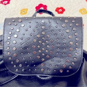 NWOT SAM & HADLEY Large Backpack Bag Leather Double Studded Pockets Adj Straps